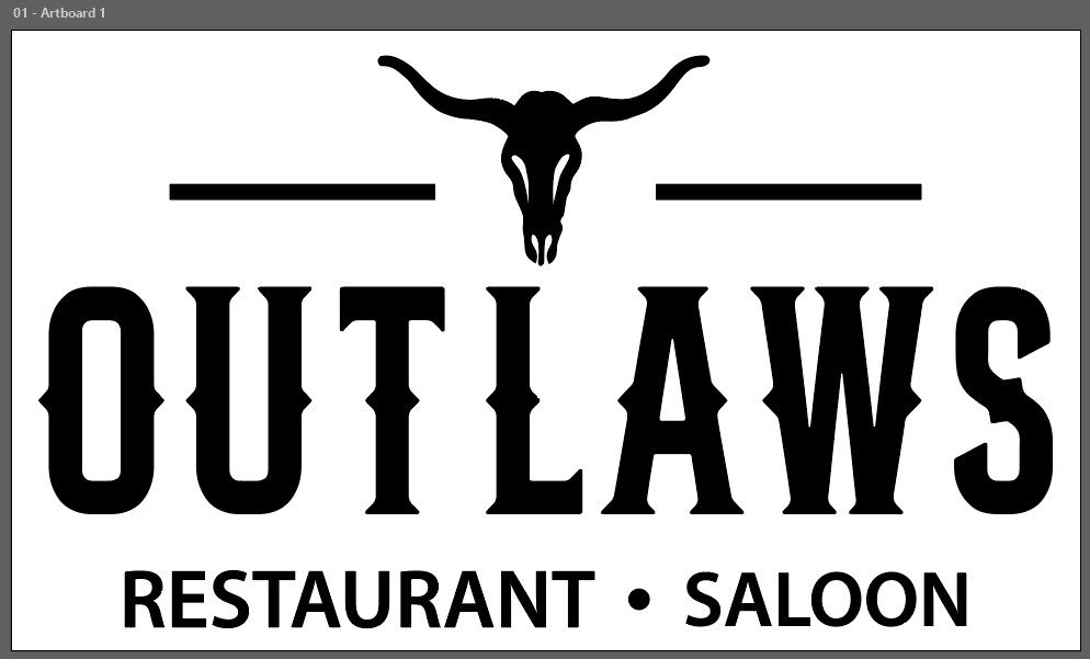 Outlaws Restaurant and Saloon channel letter storefront sign